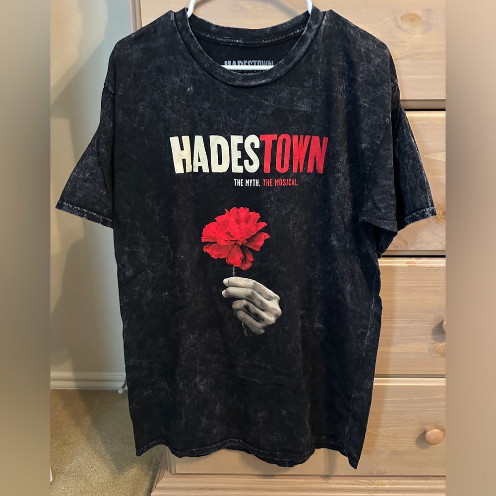 “Hadestown” adult L black acid washed t-shirt